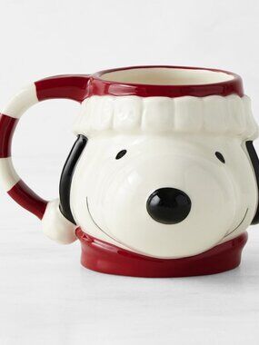 Williams-Sonoma Peanuts Snoopy Figural Christmas Mug
